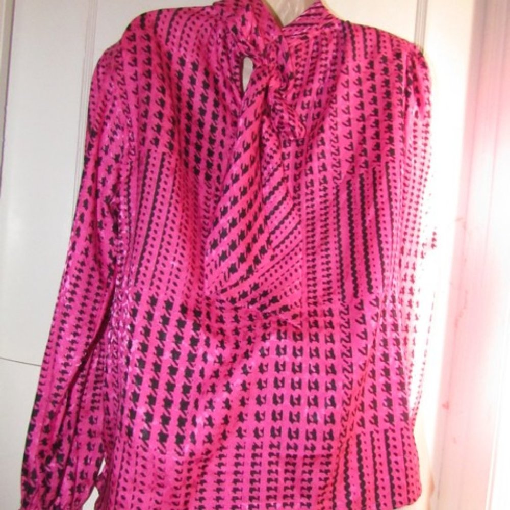 Vintage 'The Custom Shop' Pink Black Hounds-tooth